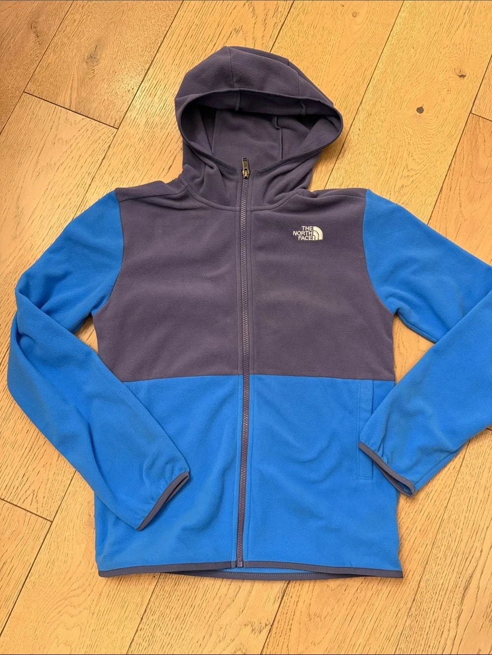 The North Face Kids Two-Tone Blue Hooded Fleece Jacket
